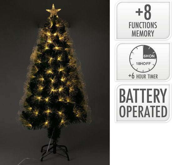 Weihnachtsdekoration Glasfaser-Weihnachtsbaum - Sterne led Lichter und Spike - 60 cm - 8 Funktionen