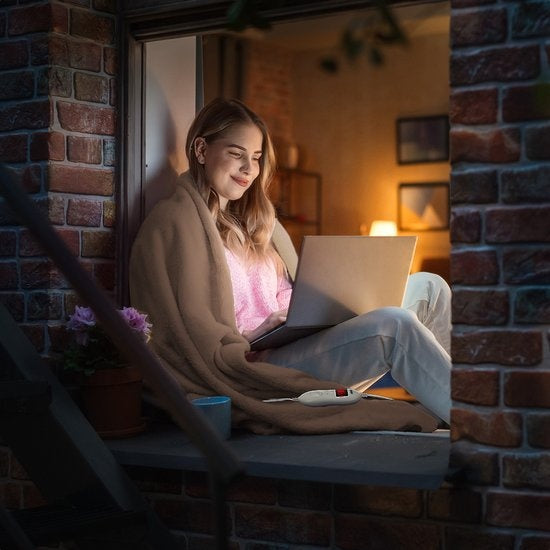 Auronic Electric Blanket - Wärmedecke - 9 Wärmestufen - 1 Person - 160x120cm - Hellbraun