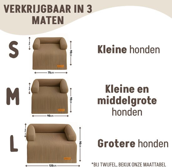 By Cee Cee Original Hundedecke Bank - Hundedecke Bank - Hundekorb - Premium - Vollständig reißfest - Rippengewebe - Braun - 75x90 - Größe S