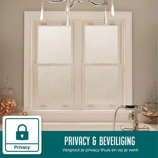 Homewell Fensterfolie HR++ 75x300 - Wärmedämmung & Sonnenschutz - Blendschutz - Statik - Leinenoptik Kaffee