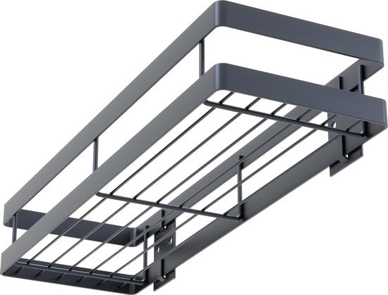 Noswo Kräuterregal zum Aufhängen - Kräuterregal für Kräutertöpfe - Küchenregal zum Aufhängen - 40 cm - Schwarz