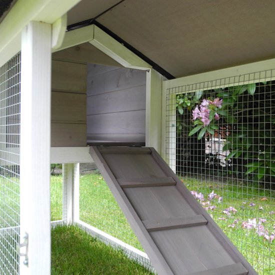 Kerbl Avoriaz Kaninchenstall – Weiß/Braun – 147 x 53 x 85 cm
