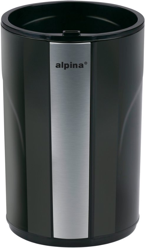 alpina Elektrische Kaffeemühle 200 W – Kaffeemühle für 70 g Kaffeebohnen – Kaffeemühle mit Edelstahlmessern – Mühle mit Sicherheitsverriegelung – Schwarz