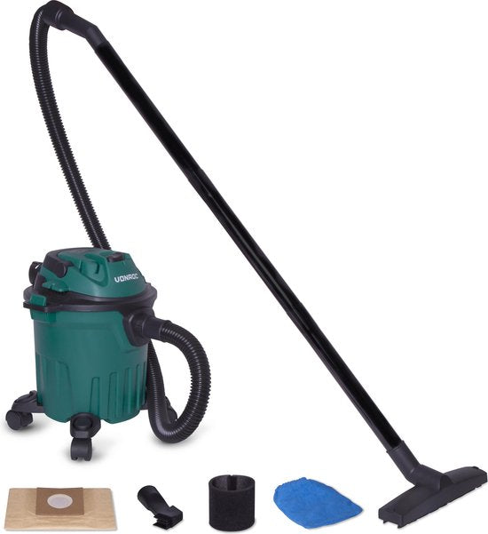 VONROC Kompakter Nass- und Trockensauger / Staubsauger - 1000W â€“ Blasfunktion â€“ 12L Tank - 5m Stromkabel