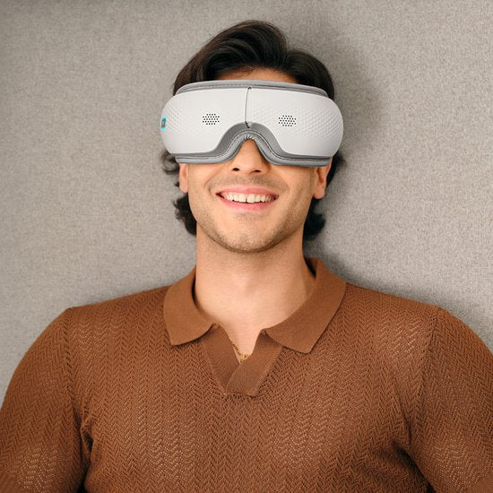 SKG – Kabelloses Augenmassagegerät – 5 Modi: Kompression + Wärme & Bluetooth – ES300 – Weiß