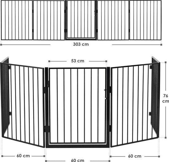 Metall-Ofengitter / Kaminzaun - 300 cm - Inkl.