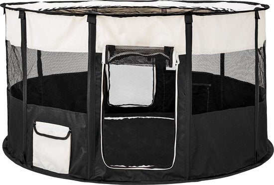 tectake - Welpenauslauf Carola - Schwarz - (Ã˜ x H) 114 x 58 cm