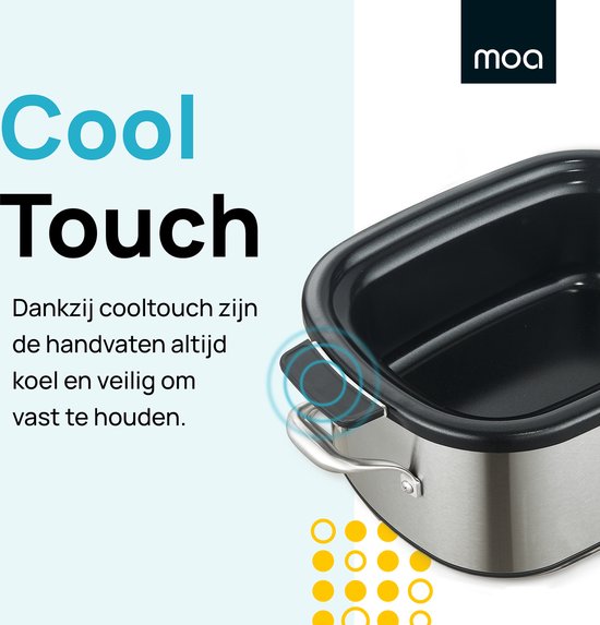 MOA Multicooker - Slowcooker - 8 Kochfunktionen - 6 Liter - 1250W - Reiskocher - Dampfgarer - Sous Vide Kocher - Joghurtbereiter - Edelstahl - MC01S