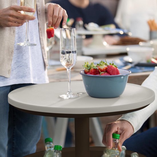 Keter Beistelltisch Getränkekühler coolbar cocktail Tisch 50x57-85cm 30L weiß-braun