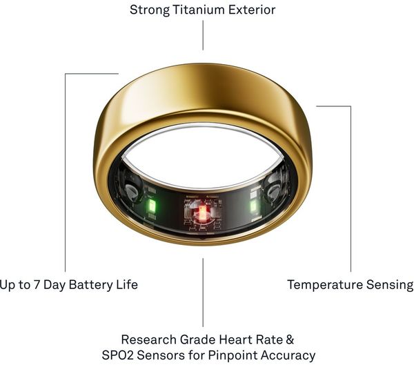 OURA Ring Gen3 Horizon Größe 7 – Gold – Titan – Schlaf-/Aktivitäts-Tracking