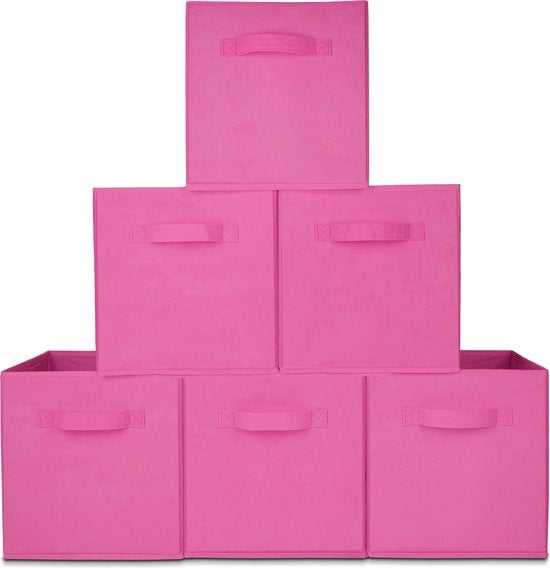 LifeGoods Kleiderschrank-Organisatoren - 6 Stück - 20L - Textil - Rosa