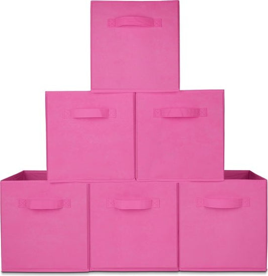 LifeGoods Kleiderschrank-Organisatoren - 6 Stück - 20L - Textil - Rosa