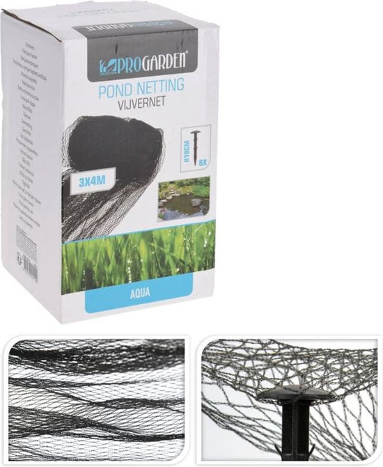 ProGarden Teichabdecknetz - 4x3 m - schwarz