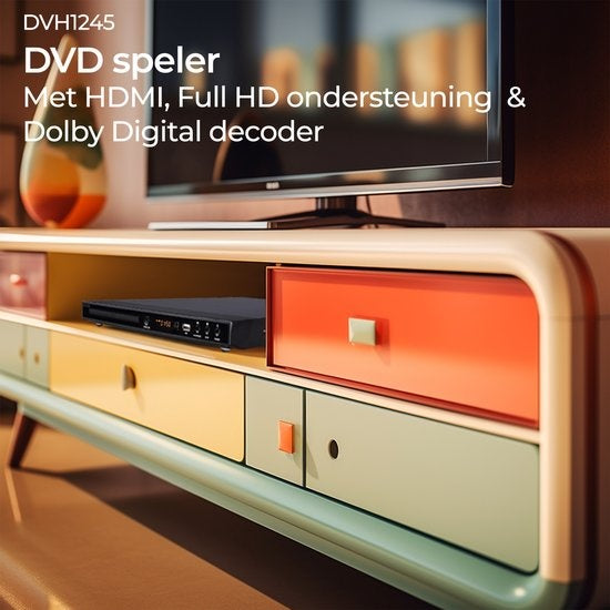 Denver DVD-Player mit HDMI - Unterstützt FULL HD - CD-Player - Dolby Digital Decoder - USB / Scart - DVH1245- Schwarz