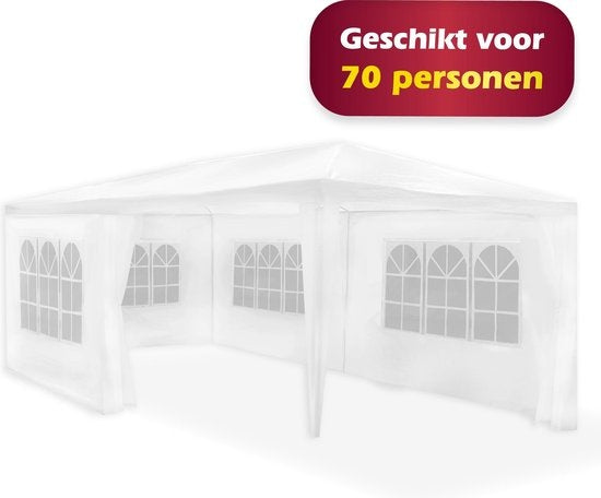 Lifetime Gartenpartyzelt - 6 Seitenwände - mit Fenstern - 3 x 6 m - weiß