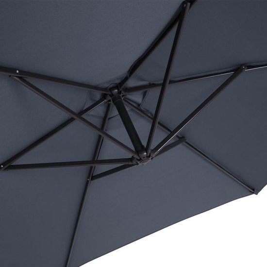Kingsleeve Schwebeschirm – Ø 300 cm, UV-Schutz 80+ – Anthrazit