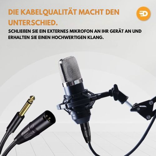 Drivv. - Premium XLR-Kabel - XLR-Stecker - auf 6,35 mm Klinkenstecker - 3 Meter