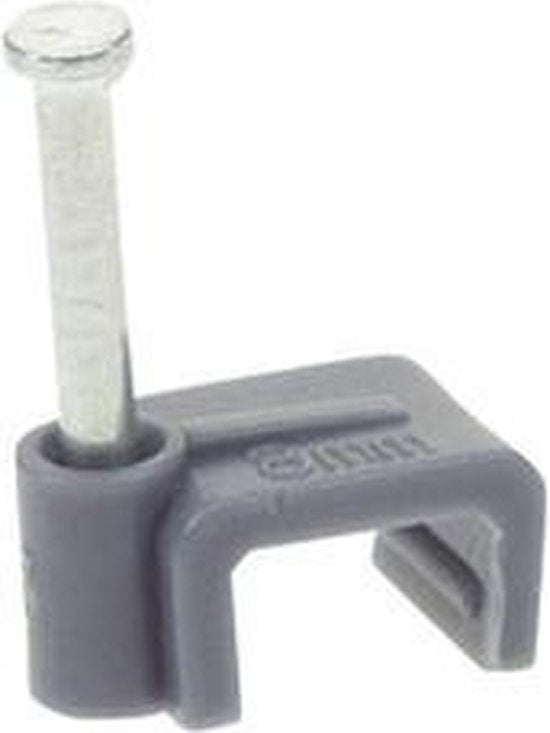 Kabelclip – Flache Kabelklemme – 8 mm – 100 Stück – Grau
