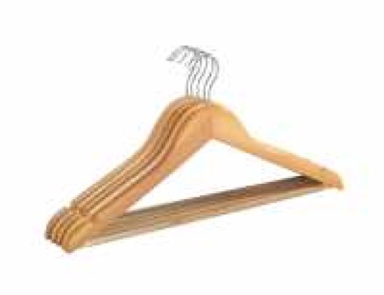 Wenko Kleiderbügel Eco 45 x 23,5 cm, Holz natur, 5 Stück