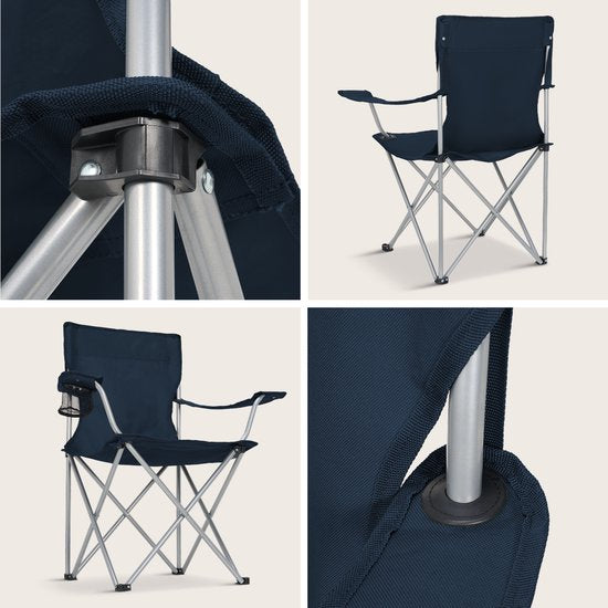 TRVLMORE Campingstühle - klappbar - 2er-Pack - 120KG Tragkraft - Inkl. Tragetasche - Klappstuhl - Angelstuhl - Campingstuhl - Klappstuhl - Blau