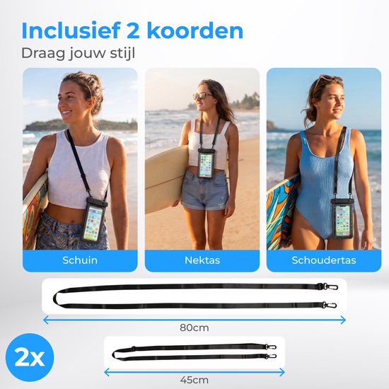 Nuvance wasserdichte 2-in-1-Handyhülle mit Kordel – universell für Geräte bis 7 Zoll – Drybag-Hülle – doppelter Clipverschluss