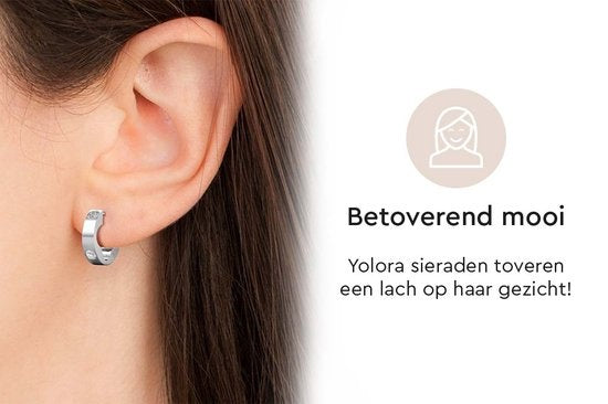 Yolora Elgance Damen Ohrringe mit Kalpa Camaka Kristalle - Silber - 18K Weißgold vergoldet - Damen Ohrringe Silber - Schmuck - Luxus Geschenk Box - Geschenk Box - Exklusive Geschenk Box - Schöne Geschenk Verpackung