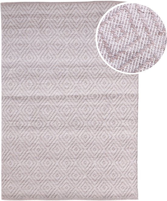 AXI Bali Outdoor-Teppich – Rechteckig – 140 x 200 cm – Rosa – Geometrisches Muster – Outdoor-Teppich – Wetter- und UV-beständig – Flachgewebt – Gartenteppich – Für drinnen und draußen
