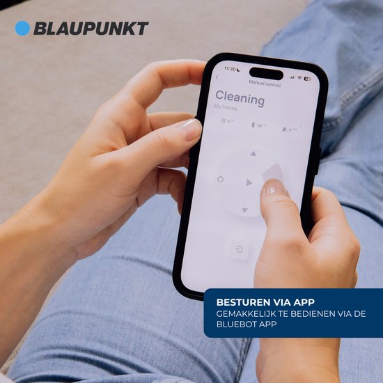Blaupunkt - Bluebot XBOOST BPK-VCBB1XB - Staubsaugerroboter mit Wischfunktion - Ladestation - Turbo-Saugfunktion