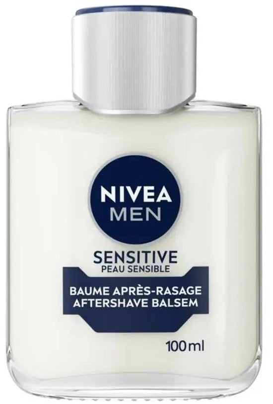 NIVEA MEN Sensitive Aftershave-Balsam – für empfindliche Haut – zieht schnell ein – alkoholfrei – 100 ml