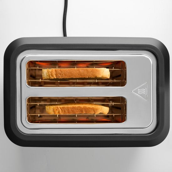 FRITEL Toaster TO 2995 – Stilvoller Toaster – 2 Schlitze – 7 Bräunungsstufen – 850 W – Touch-Display – Mattschwarz – Herausnehmbare Krümelfangschale + Brötchenaufsatz