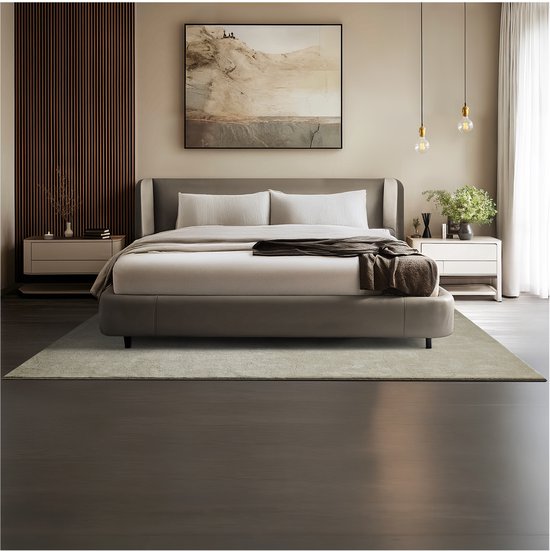 tectake® Kurzflorteppich - 160 x 230 cm - Sand - Teppich für Wohnzimmer, Schlafzimmer, Esszimmer - Pflegeleicht und waschbar - Anti-Rutsch-Unterlage - Allergikerfreundlich - Verschiedene Größen und Farben