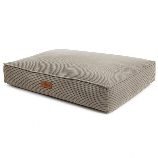 By Cee Cee Orthopädisches Hundekissen - Orthopädisches Hundekörbchen - Hundekissen XXL - Schaumstoffflocken Füllung - Gerippter Stoff Mocha Taupe - 120x80x18cm - Arlo