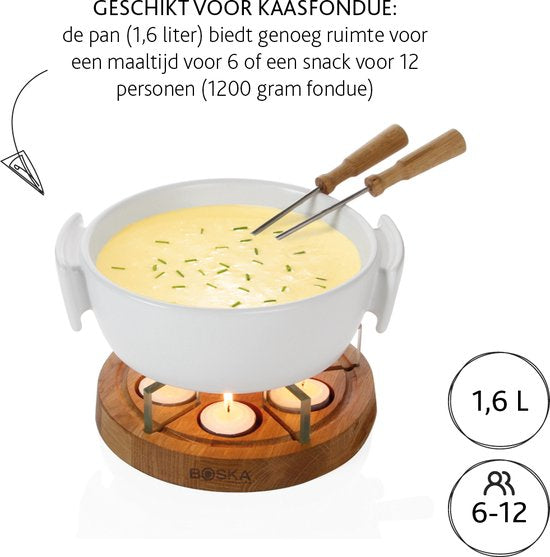 Boska Candlelight Fondue Twinkle - Für 1.200g Käsefondue - 1,6 Liter