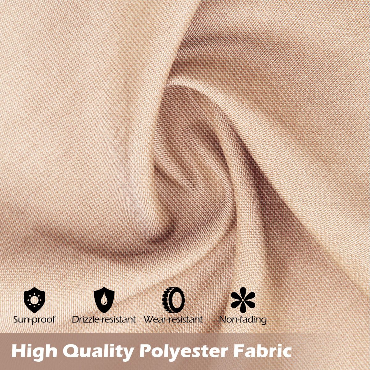 Coast Pergola - 305 x 305 cm - Beige - Flachdach und einziehbarer Sonnenschirm - Luxuriöse Metall-Gartenüberdachung mit 2 verstellbaren Sonnenschirmen