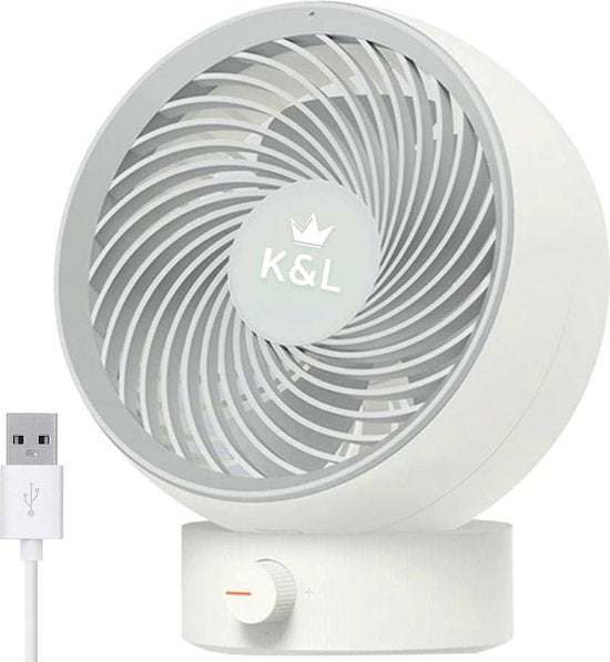 K&L Silent Fan - Tischmodell - USB betrieben - kippbar - Weiß