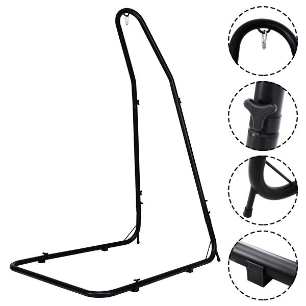 coast Hängemattenständer & Hängemattenstuhlhalter - verstellbar 200-250 cm - 135x115 cm - schwarz