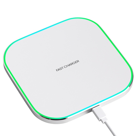 Strex Wireless Charger 15W - Inklusive Kabel - QI-Schnellladegerät - Wireless Charger - Schnellladegerät - LED-Anzeige - Weiß