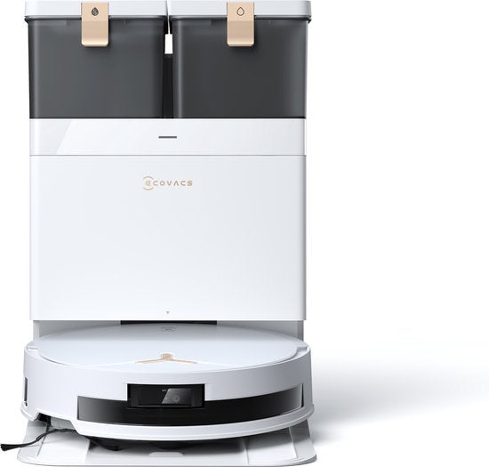 ECOVACS - DEEBOT T50 Max Pro Omni Gen 2 – Staubsauger- und Wischroboter – 18.500 Pa Saugkraft – Selbstreinigender Staubsaugerroboter mit Warmwasser-Wischsystem – Automatische Entleerungsstation – Geeignet für Tierhaare