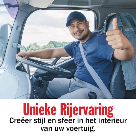 All Ride Auto Innenbeleuchtung 12V/24V - LED Streifen Auto und LKW - Stimmungsvolle Beleuchtung in 7 Farben - Autozubehör - 70cm