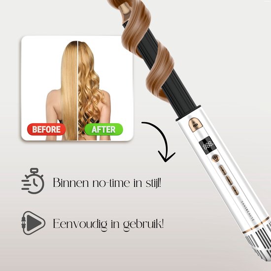 Sansbeauté® 8-in-1 Airstyler mit Diffusor - Föhnbürste - weiß