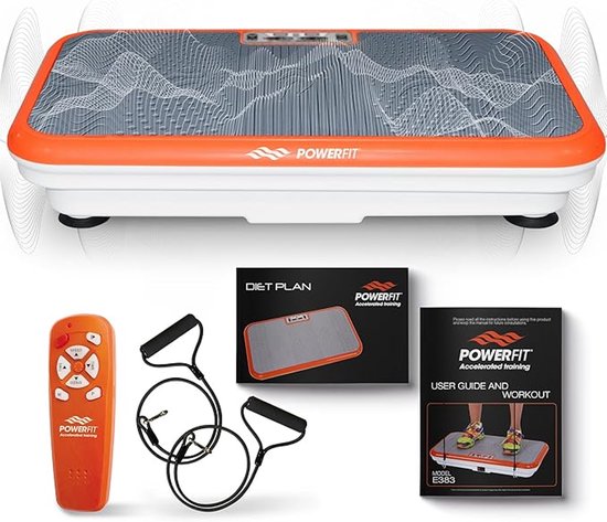 Vibro Shaper – Vibrationsplatte mit Oszillationstechnologie strafft den Körper – Powerplate trainiert alle Muskelgruppen – inklusive Power-Stretchbänder