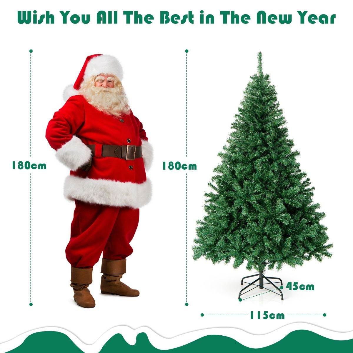Künstlicher Weihnachtsbaum Coast - 180cm - Realistischer Weihnachtsbaum mit 1000 Zweigen - für drinnen und draußen geeignet - Grün