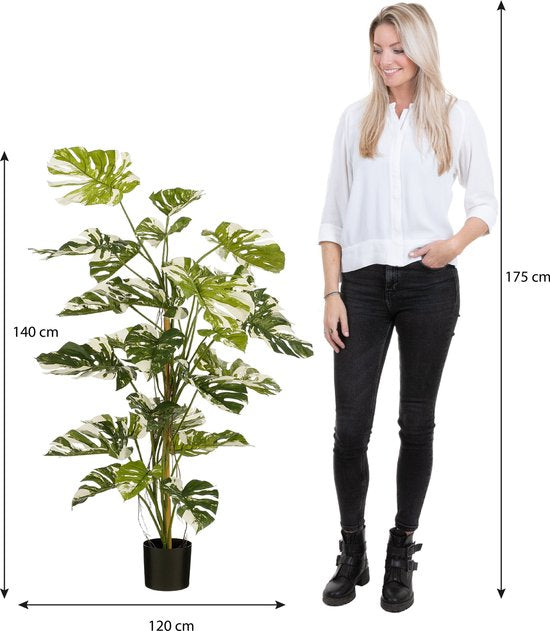Mica Decorations Monstera Baum Künstliche Pflanze - H140 x Ø120 cm - Grün