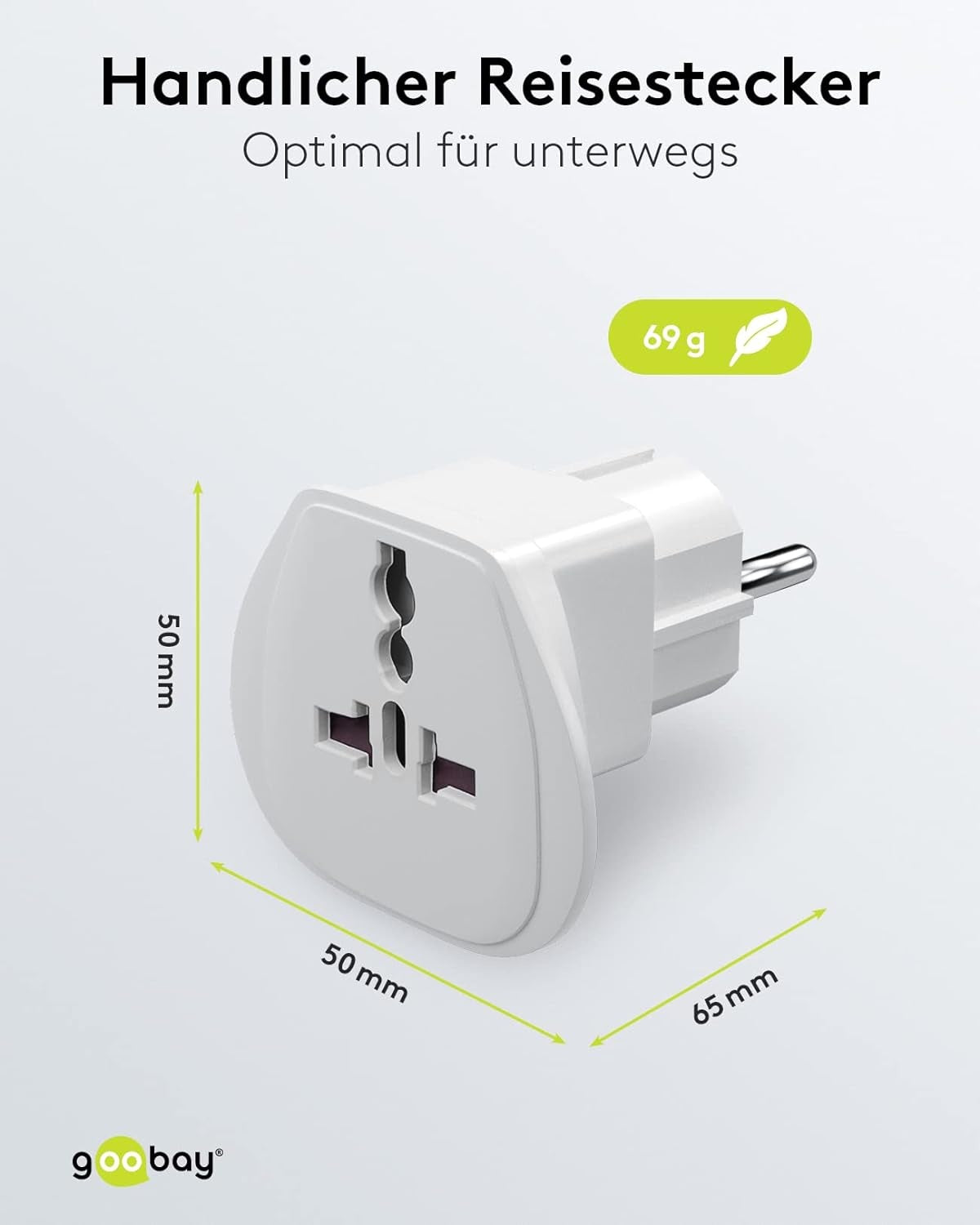Goobay Universaler Reisestecker - Weiß