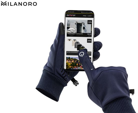 Milanoro – Wasser- und winddichte Handschuhe – Schwarz – L