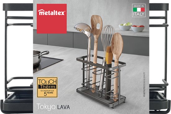 Metaltex – Küchenutensilien-Halter – Schwarz – Für die Arbeitsplatte – 23 x 11 x 15 cm
