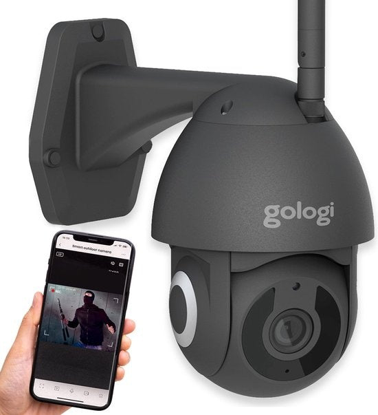 Gologi Superior Außenkamera - Mit Nachtsicht - Sicherheitskamera - 3MP - Mit Wifi und App - Schwarz