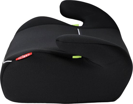 Carkids I-Size Sitzerhöhung Alex – Entspricht der Norm I-Size R-129 – Für Kinder von 125–150 cm – Abnehmbarer und waschbarer Bezug – Flexible Montage – Schwarz/Weiß
