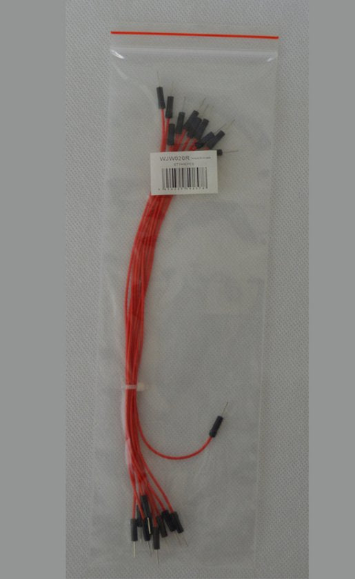 Jumper-Kabel-Set, 10 Stück / Set, 20 cm lang, Farbe: rot
