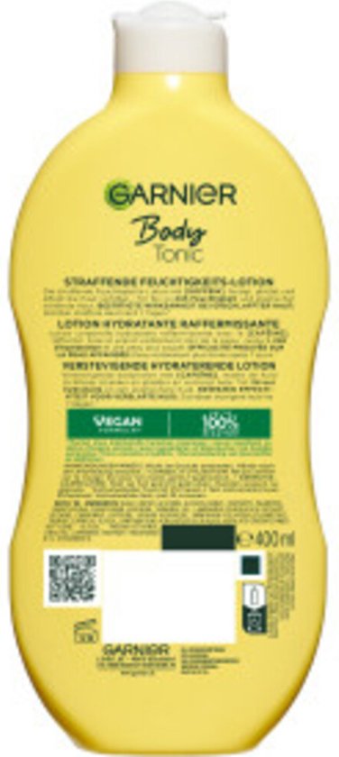 Garnier Body Tonic Straffende Körperlotion – Spendet bis zu 24 Stunden lang Feuchtigkeit – Mit Koffein – Macht die Haut straffer und glatter – 400 ml